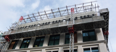 Mast Climbers for Savile Row Stone Cladding Project Suppied by London Hoist